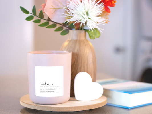 coconut wax candle, positivity candle, coconut wax, eco friendly candle, luxury candle, custom candle, affirmation candle