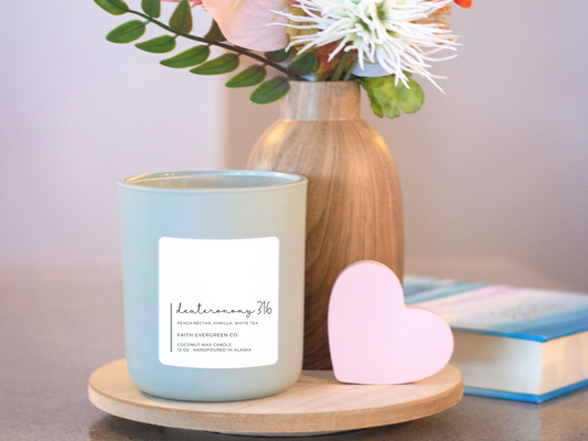 Sea Salt + Orchid Bible Verse/Faith Coconut Wax Candle | 12oz